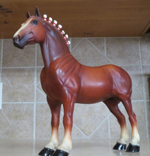 Peter Stone Chestnut Standing Draft Horse Drafter Work red white ribbons picture