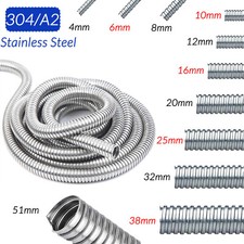 4mm to 51mm Flexible Conduit Tube Cable Tidy Trunking Organiser Stainless Steel picture