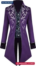 Crubelon Mens Gothic Victorian Tailcoat Jacket Steampunk Costume picture