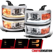 Fit 2014-2015 Chevy Silverado 1500 Sequential LED Signal Projector Headlights picture