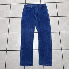 Vintage Wrangler 15MWZ Jeans Mens 36x33 Dark Blue Made in USA Cowboy Cut 80s-90s picture
