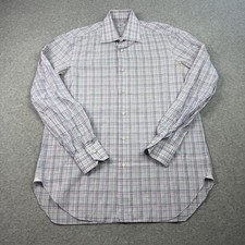 Barba Napoli Cucito A Mano Dress Shirt Mens 16.5 42 Multicolor Made in Italy picture