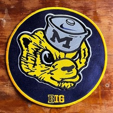 Vintage Michigan Wolverines Embroidered Patch Tote Bag Nike Blue Large 12x12” picture