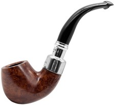 Peterson System Smooth Silver Spigot 9mm FILTER Medium/Small Bent Billiard 317-C picture