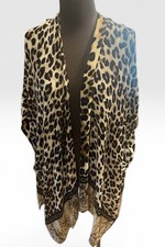 Chico's Women's One Size Kimono Animal Print Lightweight Multi-Colored Classic picture