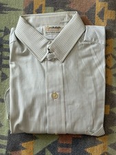 Vintage DEADSTOCK 60s Archdale Stripe All Cotton Button Down Shirt 32  picture