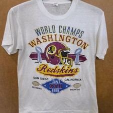 1988 Washington Redskins Super Bowl XXII World Champs T-Shirt VK17173 picture