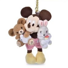 NWT Authentic Disney Tokyo Unibestiez Yeck Rabbit Mickey & Mocha Plush Keychain picture