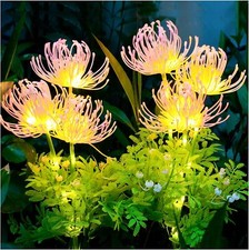 Solar Garden Lights Flower Outdoor Waterproof LED Flower Stake Lamp Yard Pink picture