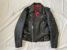 vintage CAMPRI biker leather jacket motorcycle black M 38-40? lewis punk rock picture