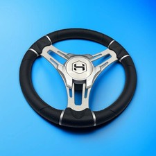Verona Boat Steering Wheel Brushed Aluminum Spokes | Harris Pontoon Cap picture