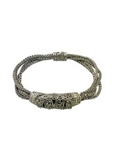 Sarda Bali Sterling Silver Weave Scroll Design Multi Strand Chain Bracelet 7