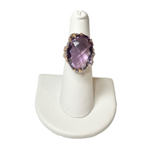 25 Carat Amethyst Sterling Silver Ring Size 6 - Heart Of The Ocean Jewelry picture
