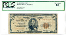 1929 $5 FRBN Federal Reserve Bank Note Minneapolis PCGS Very Good 10 #I00677710A picture
