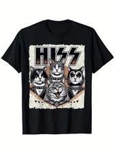 Cat Hiss Funny Cat Lover Cat Owner Cat Humor Distressed T-Shirt picture
