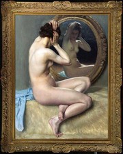 Hand Painted Classical Oil Painting Female Women Nude Canvas Art Antique Style picture