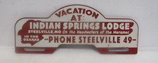 Vintage 1920s Indian Springs Lodge Steelville Mo License Plate Topper 2 Digit Ph picture