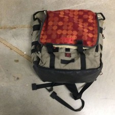 Ted Baker Red and Orange Dot Canvas Messenger Backpack picture