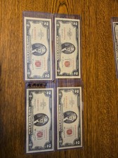Lot of 4 - $2 red notes 1953, 1963 picture