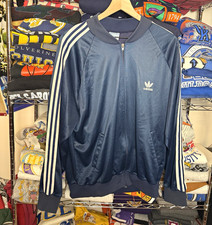 Vintage Adidas ATP Keyrolan Track Jacket Full Zip Striped Pockets Blue/White XL picture