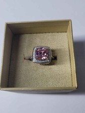 JTV Bella Luce Pink White Simulated Diamond Ring Rhodium - Sterling Silver - 7 picture