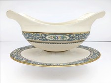Vintage Lenox Autumn Gravy Boat with Attached Underplate Unused Display Only picture