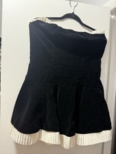 Glamine Women’s  Black Velvet Stitching Dress In Size Large picture
