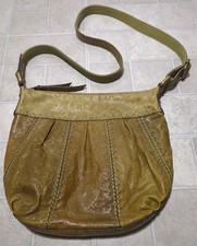 Vintage Fossil Leather Purse Bag Sage Green Real Leather Filigree picture