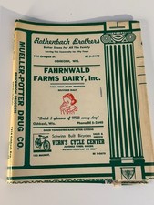 Vintage Oshkosh WI Wisconsin School Book Wrapper Fahrnwald Dairy Local Ads 1950s picture