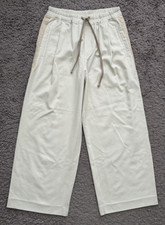 Reiss x Les 100 Ciels Trousers Women's Medium Alex Side Stripe Knitted Wide-Leg picture