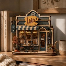 Stars Hollow Luke’s Diner Wooden Block, Gilmore Girls Inspired Fall Shelf Decor picture
