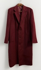 Alberto Nardoni Men’s Burgundy Wool Cashmere Overcoat Size 42R picture