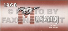 ORIGINAL 1968 Ford Mustang Owners Manual Owner info STILL BLANK inside NOS Guide picture