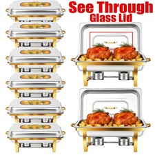 9QT 316 Stainless Steel Chafing Dish Buffet Set Catering Chafer W/Foldable Frame picture