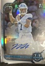 Will Levis 1st Bowman U Chrome Refractor Auto Topps Certified Kentucky QB picture