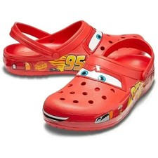 Kid’s LIGHT-UP Lightning McQueen Crocs boys girls Shoe Clog Disney C8-J3 Size ** picture