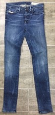 Diesel Skinzee Jeans Super Slim Skinny Regular Waist Wash RS030 Blue $198 NWT picture