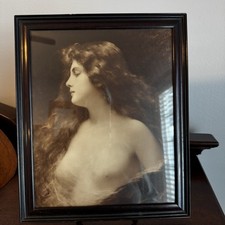 Antique - O’Brien’s, 208 Wabash Ave., Chicago, IL Framed Topless Woman Portrait picture