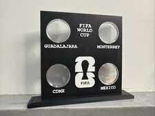 Mexico $20 Pesos, 4 Coin Display w/ coin Protectors 26 World Cup, DISPLAY ONLY picture