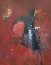 HALLOW'S EVE original Abstract Horror Eerie Bloody Original Art Acrylic On... picture