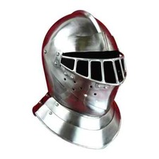 English Tourney Close Helm 18 Gauge Medieval Fantasy Barbuda Helmet picture