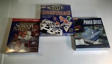 Lot Of 3 NEW Vintage Big Box Software CROSSWORDS / POWER OFFICE /HOLIDAY IMAGES picture