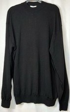 Toscano Firenze V Neck Lightweight Merino Wool Black Sweater Mens 2XT NWT picture