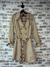 BEAUTIFUL - CLASSIC - IMAN Belted Trench with Plaid Lining Size 1X - Brown picture