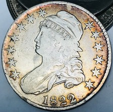 1822/1 Capped Bust Half Dollar 50C Ungraded Choice 90% Silver US Coin CC31187 picture
