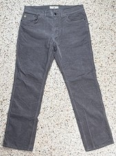 Duck Head Men's Gray 5 Pocket Straight Leg Corduroy Pants Size 34x32 picture