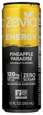 Zevia Zero Calorie Energy Drink Pineapple Paradise 120mg Caffeine Pack of 12 picture