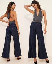 Anthropologie 26 Pilcro The Adi Sparkle Wide Leg Mid-Rise Super Flare Jeans picture
