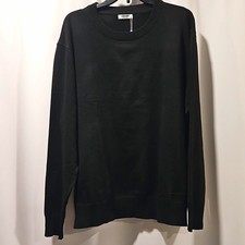 COOFANDY Black Solid Crew Neck Pullover Sweater Long Sleeve Knit 3XL picture