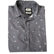 RSVLTS Star Wars Kessel Run Kunuflex Shirt Mens XL Grey Short Sleeve ButtonDown picture